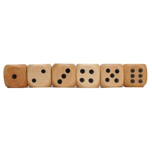 WE Games Wooden Dice - Set of 6 - image 1 of 2