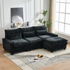 99'' Chenille Deep Seat L-Shaped Sectional Sofa with 4 Seats, Movable Ottoman, Dual-Layer Foam, Ergonomic Back Cushions, Stain-Resistant Covers - 2 of 4