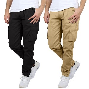 Blu Rock Men's Flex-Stretch Cotton Cargo Pants, 31-Inch Inseam - Comfortable and Durable-2 Pack - 1 of 4