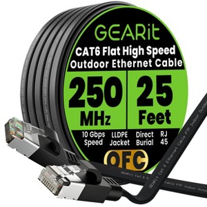 GEARit Black Cat6 Flat Outdoor Ethernet Cable - 1 of 4