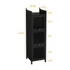 HDZNVF Modern Three-tier Glass Door Cabinet with Featuring Four-tier Storage Black - 4 of 4