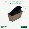 FCMP 32 Inch Outdoor Long and Deep Self Watering Vegetable Planter Box with Fill Port and Double Walled Insulation for Outdoor Use, Cappuccino - image 3 of 4