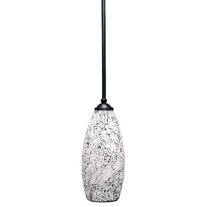 Toltec Lighting Zilo 1 - Light Pendant in  Matte Black with 5.5" Black Fusion Shade - 1 of 1