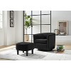 Black Swivel Accent Chair 360° Comfy Recliner Corduroy Arm Chair Single Sofa with Ottoman for Living Room Bedroom - 4 of 4