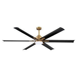 Parrot Uncle 72" Modern Gold Industrial LED Ceiling Fan with Remote Great Room Ceiling Fans - 1 of 4