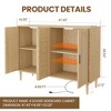 Sideboard Buffet Cabinet, 4 Rattan Doors Accent Storage Cabinet - 2 of 4