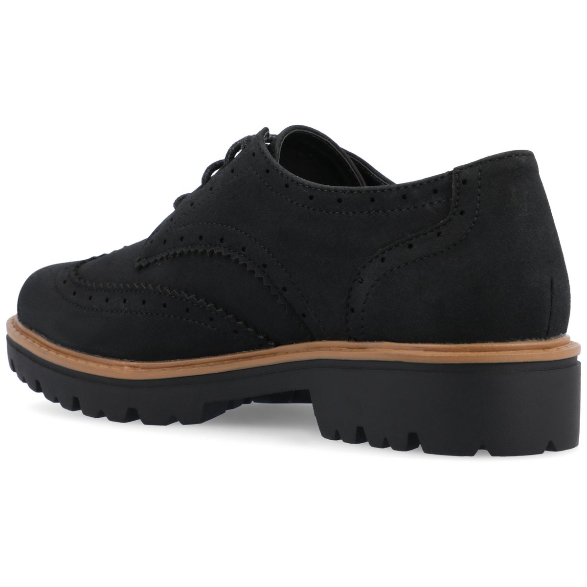 Обувь Journee Collection Women's Claudiya Oxford Flats Black 7 — фото 7