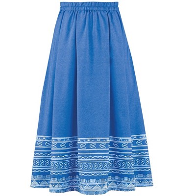 Collections Etc Stylish Border Print Full Skirt with Elasticized Waist