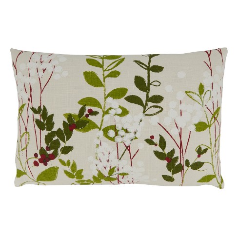 Sage Green Floral Pillow, Sage Green Throw Pillow 20x20, Neutral