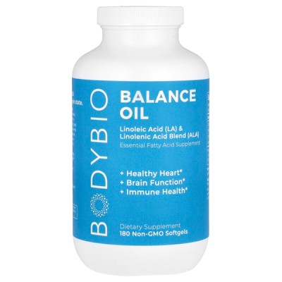 BodyBio Balance Oil, Linoleic Acid (LA) & Linolenic Acid Blend (ALA), 180 Softgels