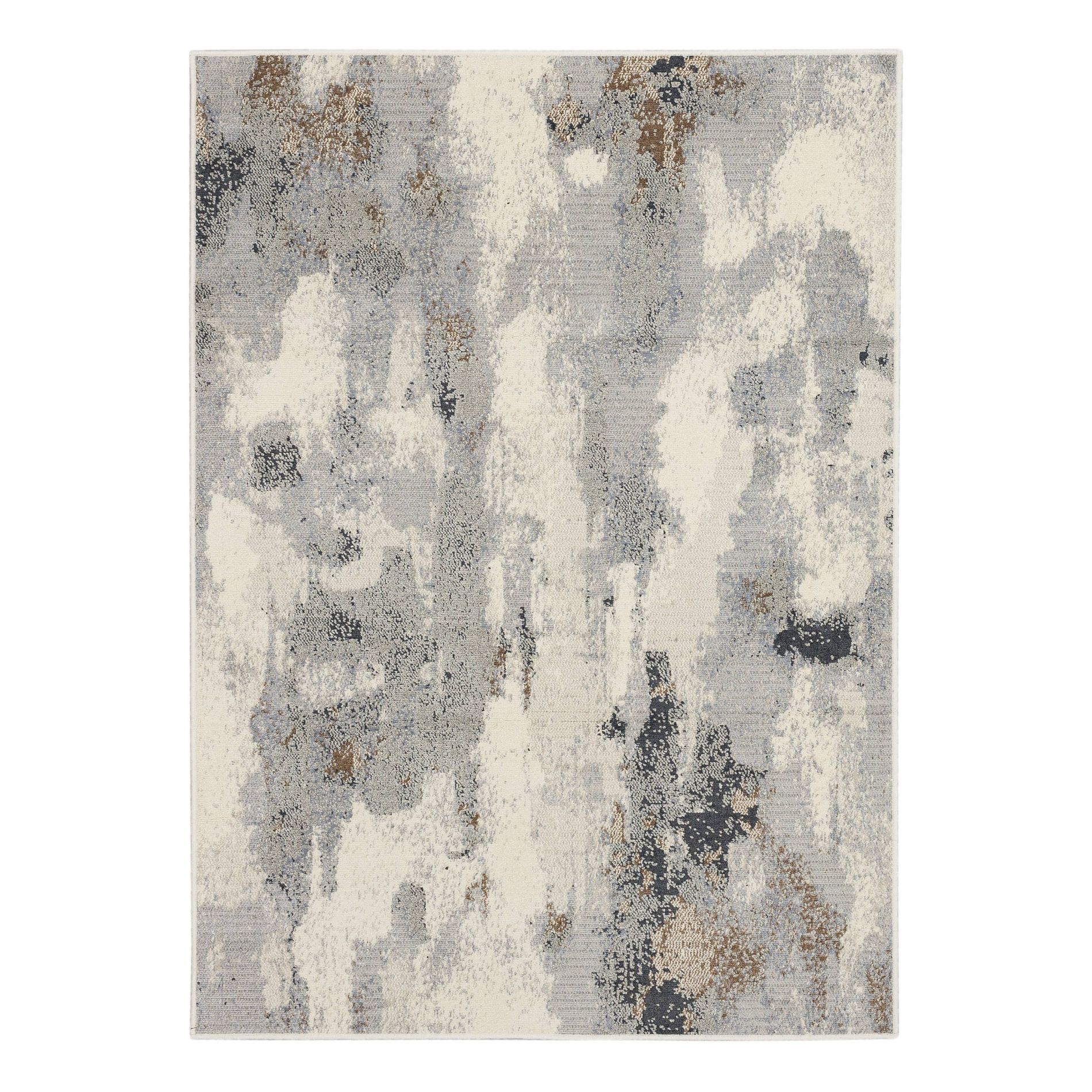 5'x7' Watercolor Area Rug Gray - Threshold™: Geometric Pattern, Skid-Resistant, Medium Pile, Indoor Use