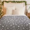 Christmas Snowman Flannel Throw Blankets Xmas Snowflake Winter Grey Cozy Fleece Blanket for Winter Bedding Couch Chair and Homeless Gift. - 3 of 4