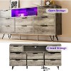 Jojoka Wood Dresser for Bedroom with LED Lights and Power Outlets, 55 inch TV Stand with 8 Drawers - 4 of 4