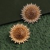SOHI Women's Gold Sunflower Stud Earrings - 3 of 3