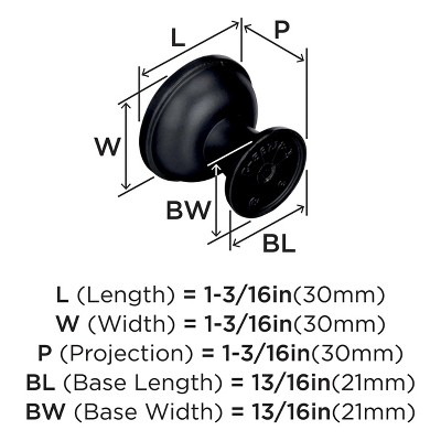 Black Bronze Round Cabinet Knob with Mounting Hardware