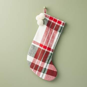 Festive Plaid Christmas Stocking Red/Green/Cream - Hearth & Hand™ with Magnolia