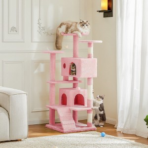 JIONJOY 54-Inch Cat Climbing Tower: Dual Apartments - 1 of 4