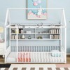 CAVINAS Twin/Full Size House Platform Bed Frame with Fence&Shelves,Metal Floor Bed for Kids Room,Bedroom - 2 of 4