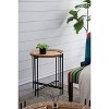 NicBex Wooden Top Mesh Border End Table with Metal Legs and Rattan Insert for Living Room - 3 of 4