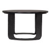 Coffee Table – 18.5" H Round Recycled Sand Cast Glass Top With Black Metal Base By Zuo Modern - 3 of 4