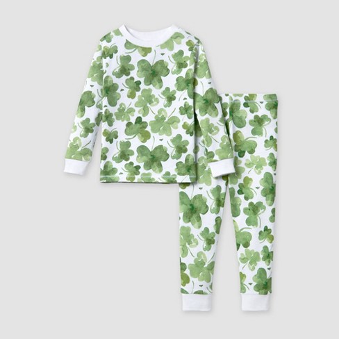 Burt's Bees Baby® Toddler 2pc St. Patrick's Printed Organic Cotton Pajama  Set - Green : Target