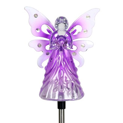 33.85" Acrylic Solar Angel Stake Purple - Exhart