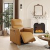360° Swivel Power Recliner Chair w/ USB Port, Rocking Footrest & Lumbar Support - Leather Living Room/Bedroom Accent Chair, Brown - 2 of 4