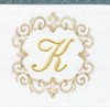 Linum Home Textiles 100% Turkish Cotton MONICA Gold Thread 2PC Embellished Hand Towel Set - 3 of 3