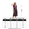 Coolmee Women Casual Boho Floral Flying Sleeve Smocked Midi Dress Tiered Flowy Nightdress - 4 of 4