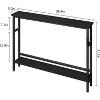 39.4" Slim Sofa Table,2 Tier Narrow Console Table with Adjustable Shelf, Space-Saving Behind Couch Table for Living Room, Hallway, and Foyer, - 3 of 4