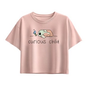 Girls' - The Mandalorian - Curious Child Grogu Short Sleeve Boxy Graphic T-Shirt - 1 of 1