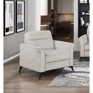 Microfiber Upholstered Accent Chair with Attached Cushions and Modern Living Room Style - 1 of 4