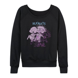 Women's - Rugrats - Tommy And Chuckie Distort Lightweight French Terry Wide Neck Long Sleeve Shirt - 1 of 4