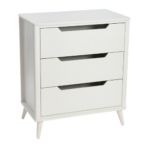Yume Mid Century Modern Solid Wood Dresser Chest of 3 Drawers - 1 of 4