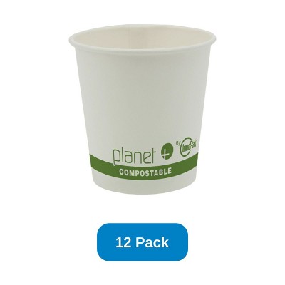 Planet+ 4 oz Compostable Hot Cup PLA Lined SFI Paper - Pack of 12
