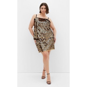 Women's Plus Size Disco Skirt - gold | CITY CHIC - 1 of 4