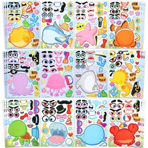 36 Pcs Make a face Stickers for Kids, Make Your Own Summer Sticker Sheets, Party Favors Kids Crafts, Goodie Bags Stuffers for Kids, Classroom Rewards - 1 of 4