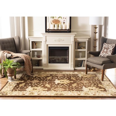 Hand-Tufted Brown and Beige Wool 4' x 6' Rectangular Rug
