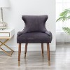 Roundhill Furniture Lindale Contemporary Velvet Upholstered Nailhead Trim Accent Chair, Gray - 2 of 4