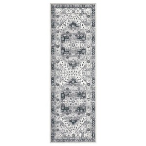 4 x 6 ft Polyester Imitation  Orange Pink Rectangular Hallway Bathroom Entryway Kitchen Office Foldable Geometric Printed Modern Washable Are - 1 of 4