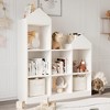 Toy Storage Organizer 7-Cubby Kids Bookshelf White Bookcase Toddlers Playhouse Cabinet Shelf for Boys Girls Wooden Cubby Storage Toy Shelf - 2 of 4