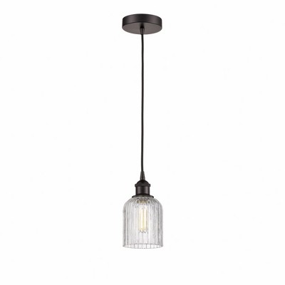 Bridal Veil - 1 Light Cord Hung Mini Pendant In Art Deco Style-9 Inches Tall and 5 Inches Wide