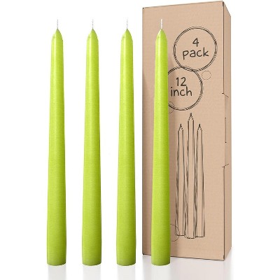 12 inch Taper Candles Set of 4 - Dripless and Smokeless Candle Unscented - Slow Burning Candle Sticks