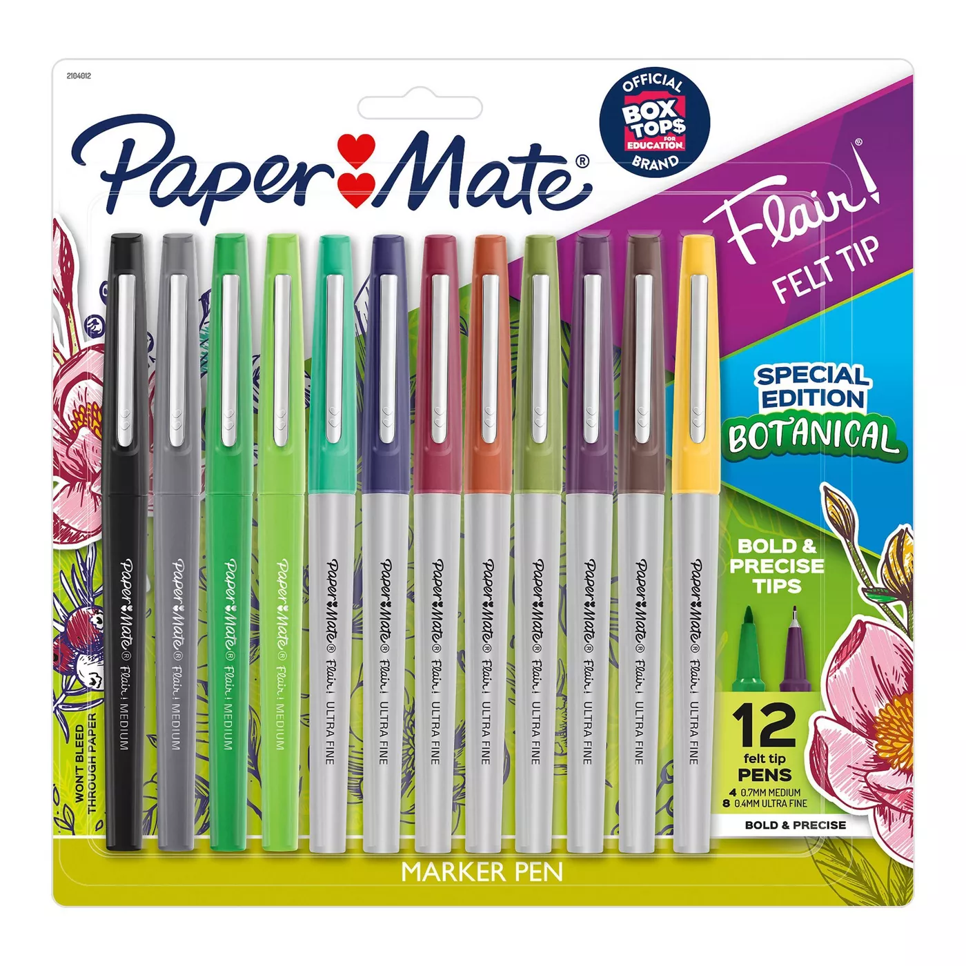 12pk Marker Pens Flair Mixed Tip Multicolor - PaperMate - image 1 of 8