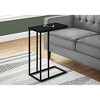 Monarch Specialties Accent Table, C-shaped, End, Side, Snack, Living Room, Bedroom, Black Laminate, Black Metal, Contemporary, Modern - 2 of 4