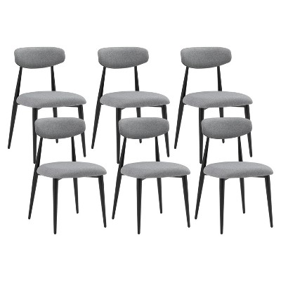 CAVINAS 19" Upholstery Dining Chairs,Set of 2/4/6,Modern Restuarant Chairs with Curved Backrest and Metal Legs,Dining Furniture Chair