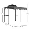 Aghana Digitals Dark Gray Outdoor Grill Gazebo with Adjustable Awning, Double-Top Design, 2 Side - 3 of 4