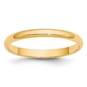 Black Bow Jewelry 2mm to 6mm 14K Yellow Gold Lightweight Half Round Standard Fit Band - 1 of 4