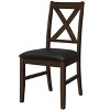 Monarch Specialties Dining Chair 37 inch Height Set Of 2 Dining Room Kitchen Side Upholstered Brown Solid Wood Brown Leather Look Transitional - 3 of 4