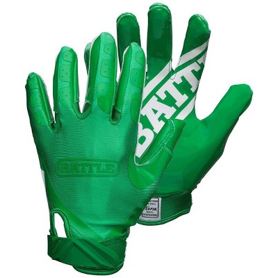 Battle Sports Science Youth DoubleThreat Football Gloves - Green/Green
